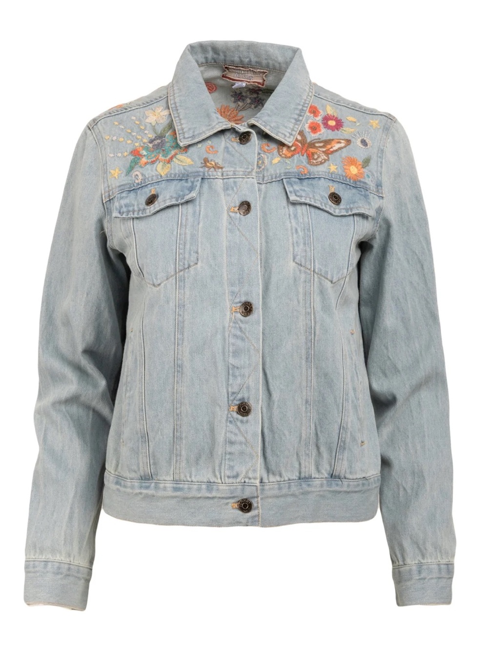 Johnny Was Olinda Denim Jacket Embroidered